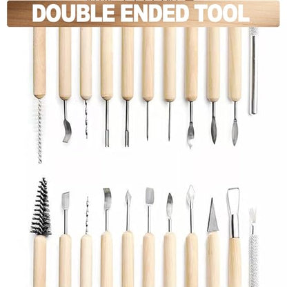 LINPHCEY 11-Piece Clay Sculpting Tools Set Perfect for Polymer Air Dry Modeling Clay Beginners & Professionals Ideal for DIY Pottery & Ceramics Tools for Clay Sculpey Sculpting & Crafting