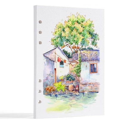 Fuumuui Watercolor Sketchbook Paper Refill - 20 Sheets 140 LB (300 GSM) Cold Pressed, Acid-Free Cotton Paper for Painting, Drawing, Art Journaling, Sketchbook As Travel Notebook - 5.6 x 8.2 inches - size: 5.6 x 8.2 inches