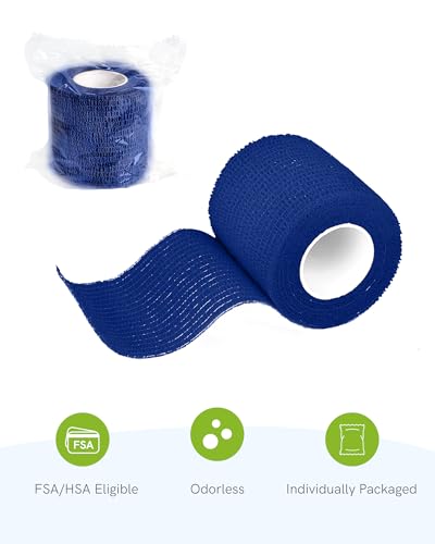 FriCARE Self Adhesive Bandage Wrap, Medical Tape in First Aid Kit | Elastic Cohesive Bandages for Sports/Vet/Wrist Ankle Wounds, 2 Inches X 5 Yards, Latex-free 6 Rolls, Neon Surge - color: Neon Surge
