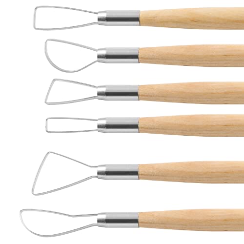 suiwotin 6pcs Double-Sided Clay Sculpting Tools, Ribbon Clay Tools - size: 6pcs-Loop