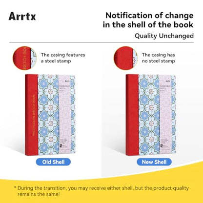 Arrtx Watercolor Sketchbook, 8.27x5.79 Hot Press | 140LB/300GSM, 100% Cotton, Hardcover, 24 Sheets. Ideal Travel Notebook for Artists, Adults, and Students - size: 8.27x5.79''
