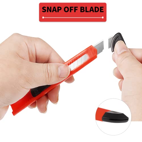 DIYSELF 24 Pack Utility Knife, 4-Color Box Cutters, Navajas para Trabajo | Secure-Grip Box Cutter Retractable for Cardboard and Packages, Sharp Razor Knife for Paper, Foam Board and Warehouse Use - style: 24 Pack