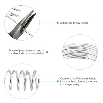 PATIKIL 32.8ft Aluminum Wire, 1pcs Jewelry Wire Aluminum Craft Wire 3mm 9 Gauge Wire Metal for Jewelry Making Beading Crafting Pendants Art, Silver - color: Silver, size: 3mm