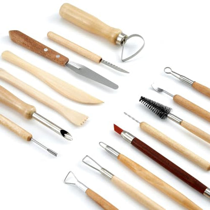 TEMONTIAN Pottery Tools and Supplies Kit, Clay Sculpting Tools Set, 43 PCS - color: BLACK
