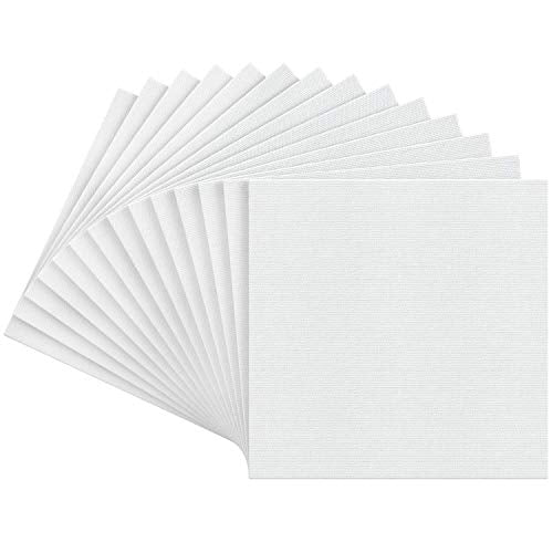 ARTEZA Canvases for Painting, Pack of 14, 10 x 10 Inches, Square Blank Art Canvas Boards, 100% Cotton, 12.3 oz Gesso-Primed, Art Supplies for Adults and Teens, Acrylic Pouring and Oil Painting - size: 10 x 10 (Pack of 14)