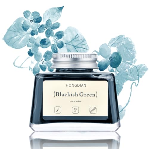 Asvine Hongdian Fountain Pen Bottled Ink Blackish Green, 60ml Fountain Pen Bottled Ink, Non Carbon - color: Blackish Green