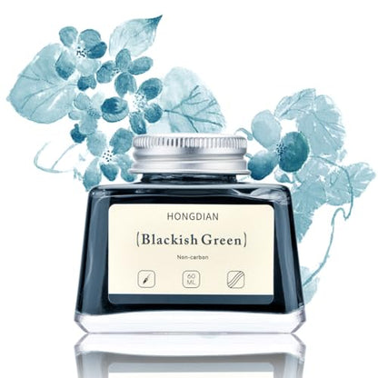 Asvine Hongdian Fountain Pen Bottled Ink Blackish Green, 60ml Fountain Pen Bottled Ink, Non Carbon - color: Blackish Green