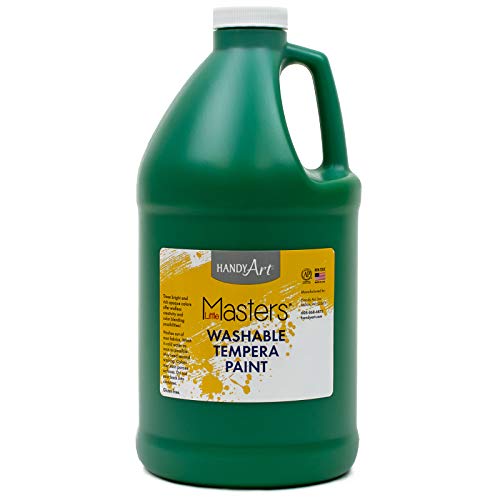 Handy Art Little Masters Washable Tempera Paint, Green, Half Gallon 64 oz - color: Green, size: 64 Fl Oz (Pack of 1)