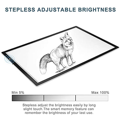 LitEnergy A2 LED Copy Board Light Tracing Box, Ultra-Thin Adjustable Artcraft LED Trace Light Pad for Tattoo Drawing, Streaming, Sketching, Animation, Stenciling - color: BLACK, size: 16.5" x 23.4"