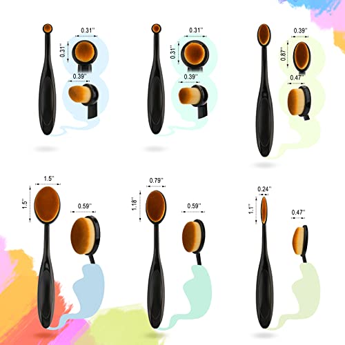 UNIMEIX 6 Pack Blending Brush for Card Making Crafting Ink Blender Brushes Set Tool Paper Background Brush Drawing (Brown) - color: Brown, size: 6 Pack Brush