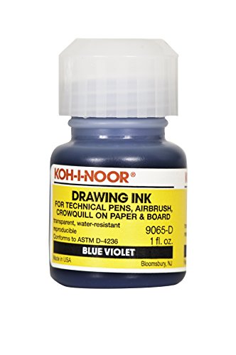 Koh-I-Noor Pigment-Based Drawing Ink, 1 Oz. Bottle, Blue Violet (9065D.BVI)