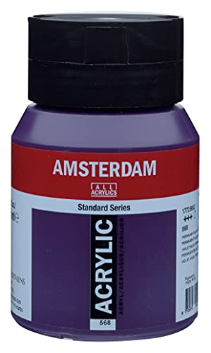 Amsterdam Standard Series Acrylic Jar 500ml Permanent Blue Violet 568 (17725682) - color: Permanent Blue Violet, size: 16.9 Fl Oz (Pack of 1)