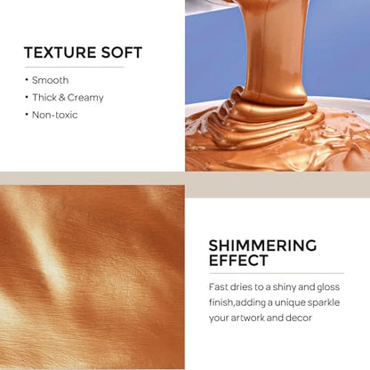 Nicpro Metallic Copper Acrylic Paint, 8.45oz/250ml Large Copper Leaf Paint | Non Toxic, Non Fading Craft Paints for Metal, Wood, Clay, Fabric, Canvas, Furniture, Handcrafts, Art Supplies - color: Copper, size: 8.45 Fl Oz (Pack of 1)