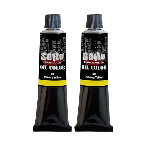 Soho Urban Artist Oil Paint - 2 Pack, Primary Yellow 2 Pack - 170 ml Tube - Best Valued Oil Colors for Painting with Excellent Pigment Load - color: Primary Yellow