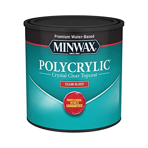Minwax 1/2 pt 25555 Clear Polycrylic Water-Based Protective Finish Gloss - size: 8 fl oz