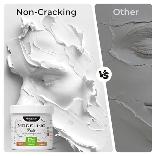 Nicpro Modeling Paste 571 ml / 28.2 oz for Acrylic Painting | High-Density Acrylic Medium for Texture, Thickness, Structural Molding Paste for Art Projects, DIY, 3D Effect - size: 571 ml