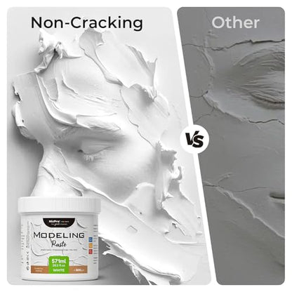Nicpro Modeling Paste 571 ml / 28.2 oz for Acrylic Painting | High-Density Acrylic Medium for Texture, Thickness, Structural Molding Paste for Art Projects, DIY, 3D Effect - size: 571 ml