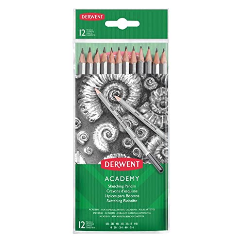 Derwent Academy Graphite Sketching Pencils, Wallet, 12 Count (2300412)