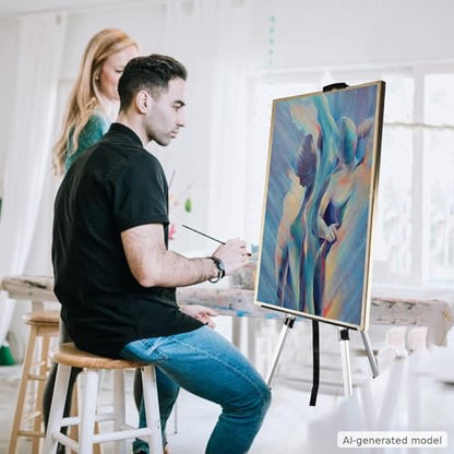 NS JYMB Easel Stand for Sign and Painting, 17-66 Inch Adjustable, Silver | Portable metal tripod easel for display stand, canvas holder, floor, poster board, wedding signs and travel use - style: 66Silver 1pack