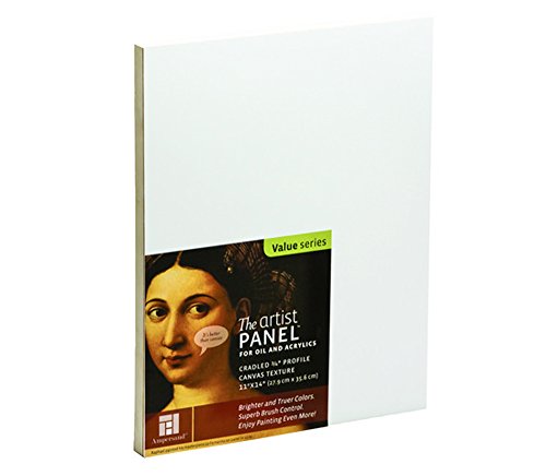 Ampersand Artist Panel Canvas Texture Surface for Painting, 3/4 Inch Depth, 12X12 Inch (APC75122) - size: 12"x12", style: 3/4" Cradled