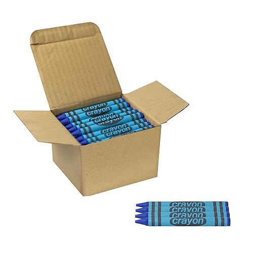 Blue Crayons Bulk - 80 Count Regular Size Single Color Crayon Refill, Non-Toxic Art Supplies for Teachers, Classrooms and School Projects - color: Blue