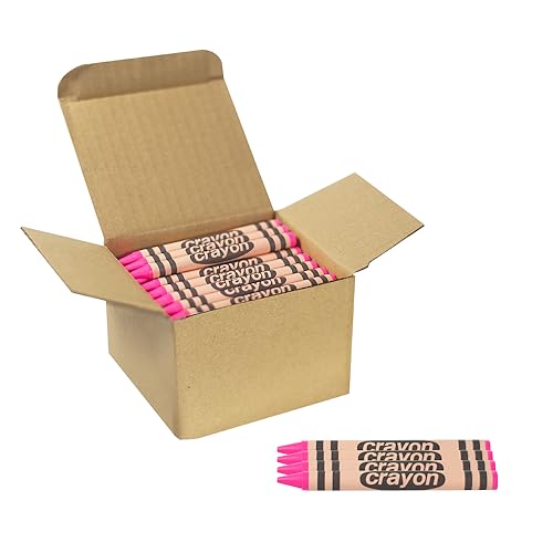Lucky Art Pink Crayons Bulk - 80 Count Regular Size Single Color Crayon Refill, Non-Toxic Art Supplies for Teachers, Classrooms and School Projects - color: Pink