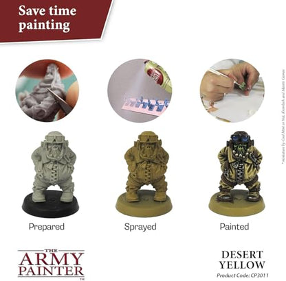 The Army Painter, Colour Primer Desert Yellow, 400 ml acrylic spray | Spray Paint Basecoat for Miniature Model Undercoat Priming, Plastic Wargames, DnD & Warhammer - color: Desert Yellow