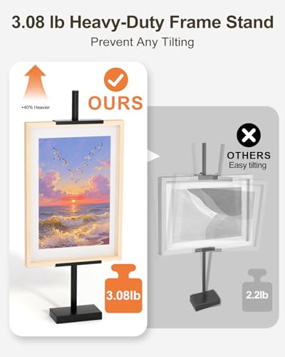 Adjustable Tabletop Easel Stand, Picture Easels for Display Up to 29" H, Metal Picture Frame Holder Stand Table for Art, Photo (Black) - color: black