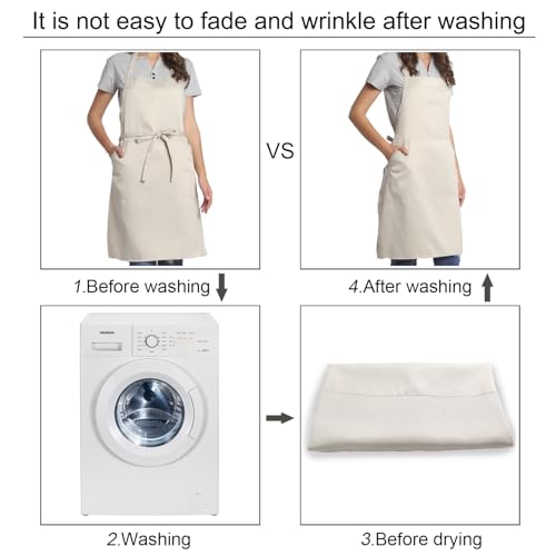 BIGHAS Adjustable Bib Apron with Long Ties for Women Men 18 Colors Chef Kitchen Cooking - color: Blue