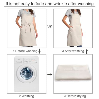 BIGHAS Adjustable Bib Apron with Long Ties for Women Men 18 Colors Chef Kitchen Cooking - color: Blue
