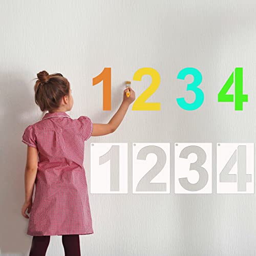 DXCYZ 16 Inch Large Number Stencils Kit 0-9 Address Number Stencil, 10PCS Reusable Plastic Painting Number Templates for Mailbox Signs, Door, Cars, Trucks, Home, Business, Window (16 Inch) - size: 16 Inch