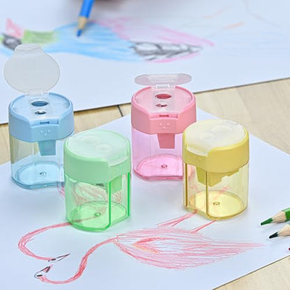Colored Pencil Sharpener Bulk for Kids Manual Handheld Crayon Sharpeners - style: 24Pcs Sharpeners - A