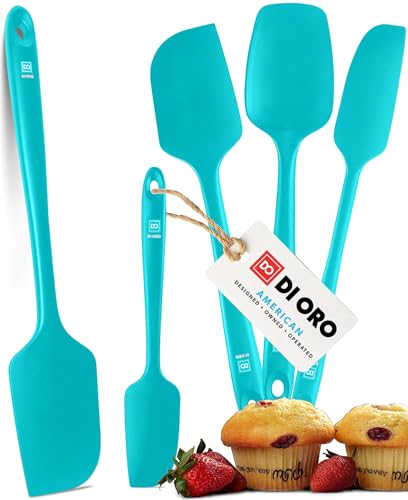 DI ORO Silicone Spatula Set - 600F Heat Resistant, 5-Pc Teal - color: Teal