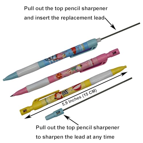Maydahui 12 PCS Circus Carnival Mechanical Pencil with Sharpener/Refills