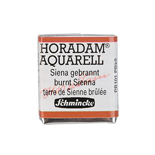 Schmincke - HORADAM® AQUARELL - finest artists' watercolors, 661 Burnt Sienna, 14 661 044, 1/2 pan - color: 661 Burnt Sienna