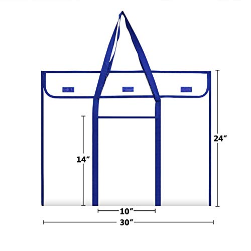 ZKOO Art Portfolio Bag (Black, 24" * 36") + Bulletin Board Bag, Transparent