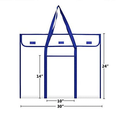 ZKOO Art Portfolio Bag (Black, 24" * 36") + Bulletin Board Bag, Transparent