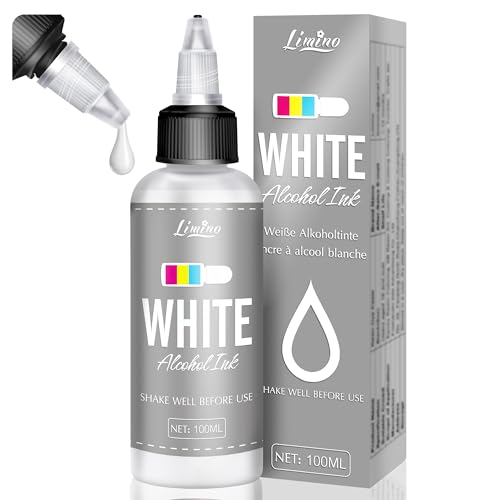 White Alcohol Ink for Epoxy Resin - 3.5oz/100ml Concentrated White Resin Pigment, Alcohol-Based Ink for Epoxy Resin Painting, Petri Dish Making, Resin Art - Epoxy Dye for Coaster, Yupo, Tumbler Making