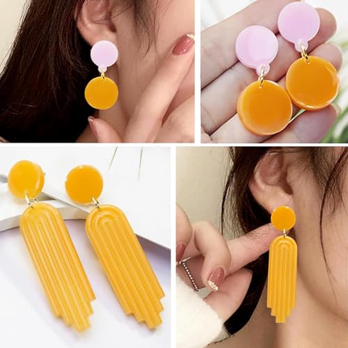 Resin Earring Molds, Set of 4 Style Silicone Earring Molds | Variety Shape Silicone Pendant Molds for Epoxy Resin Casting, UV Resin Jewelry, DIY Earring, Keychain Crafting Gift - color: 4PCS Resin Jewelry Molds