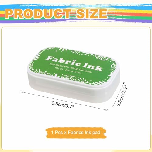 MECCANIXITY Ink Pads for Stamps, 3.7x2.2 Inch Fabric Ink Pad for Cloth, Wood, Paper, Fingerprint, DIY Card Making, Green - color: Green