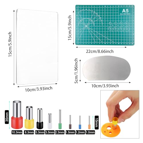 Yayatty Polymer Clay Tools, Acrylic Clay Roller, Acrylic Sheet, Rotary Cutting Mat, Round Polymer Clay Cutters with Clay Slicer Blade for Pottery and Sculpture (43 PCS) - color: 43 PCS