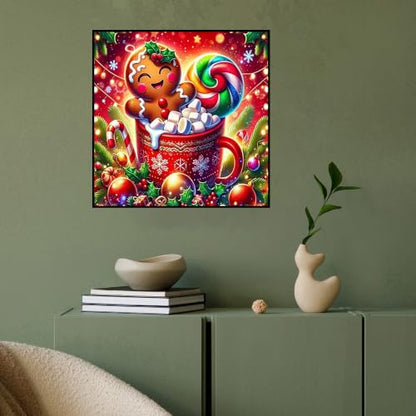 Christmas Diamond Art Kits for Adults,Diamond Art Kits for Beginners - color: Christmas Gingerbread