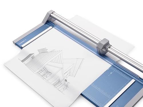 Dahle 554 Professional Rotary Trimmer, 28" Cut Length, 20 Sheet Capacity, Self-Sharpening, Dual Guide Bar, Automatic Clamp, German Engineered Paper Cutter - size: 28" Cut Length