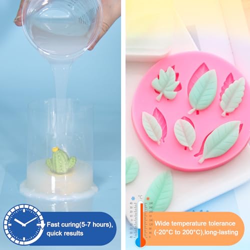 JDiction Silicone Mold Making Kit, 5lb(80oz) Super Elastic Liquid Silicone for Molds Making, Fast Cure Soft Mold Making Silicone Rubber for Casting Resin Molds/Silicone Molds/Candle/Soap Molds - size: 80oz