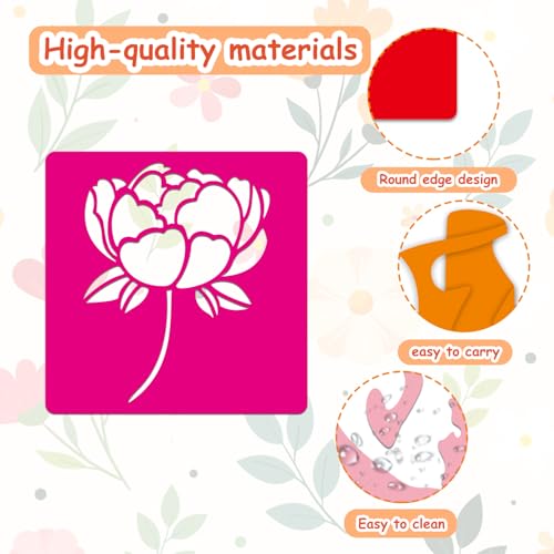 24 Pcs Stencils for Kids Spring Themed Outside Sidewalk Chalk Stencils 6" - size: Spring 6 Inch