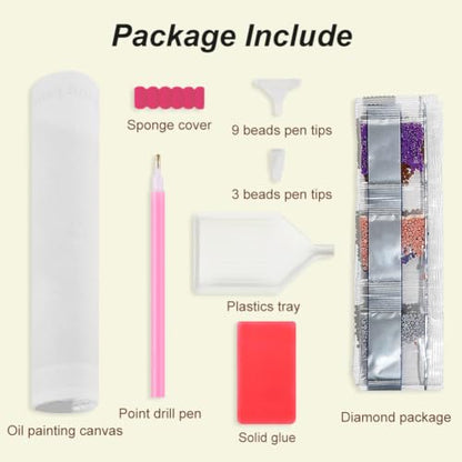SJUTOUCI Orange Cat Diamond Art Kit for Adults, Kitten Diamond Painting | Animal and Sunflower Gem Art, Bead Art, Diamond Dots Craft, Round Full Drill, Home Decor, DIY Gift, 12×16 inch