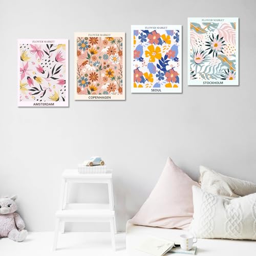 Lanzeyo Diamond Painting Kits for Adults Flower Diamond Art Kits for Beginners Diamond dot Kits Floral Wall Art DIY Adults Crafts 4PCS Gem Art (Flower) - color: 05 Flower