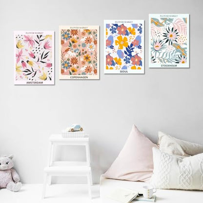 Lanzeyo Diamond Painting Kits for Adults Flower Diamond Art Kits for Beginners Diamond dot Kits Floral Wall Art DIY Adults Crafts 4PCS Gem Art (Flower) - color: 05 Flower