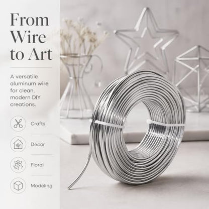 9 Gauge(3mm) Aluminum Craft Wire 50 Feet Flexible Metal Artistic Floral Jewelry Sculpting Wire for Bonsai Trees Floral Armature DIY Jewelry Craft Making - size: 3mm