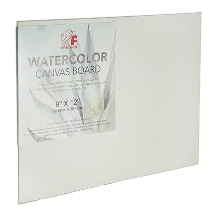 FREDRIX Artist Series Primed Watercolor Archival Canvas Board, 9" x 12" - size: 9" x 12"